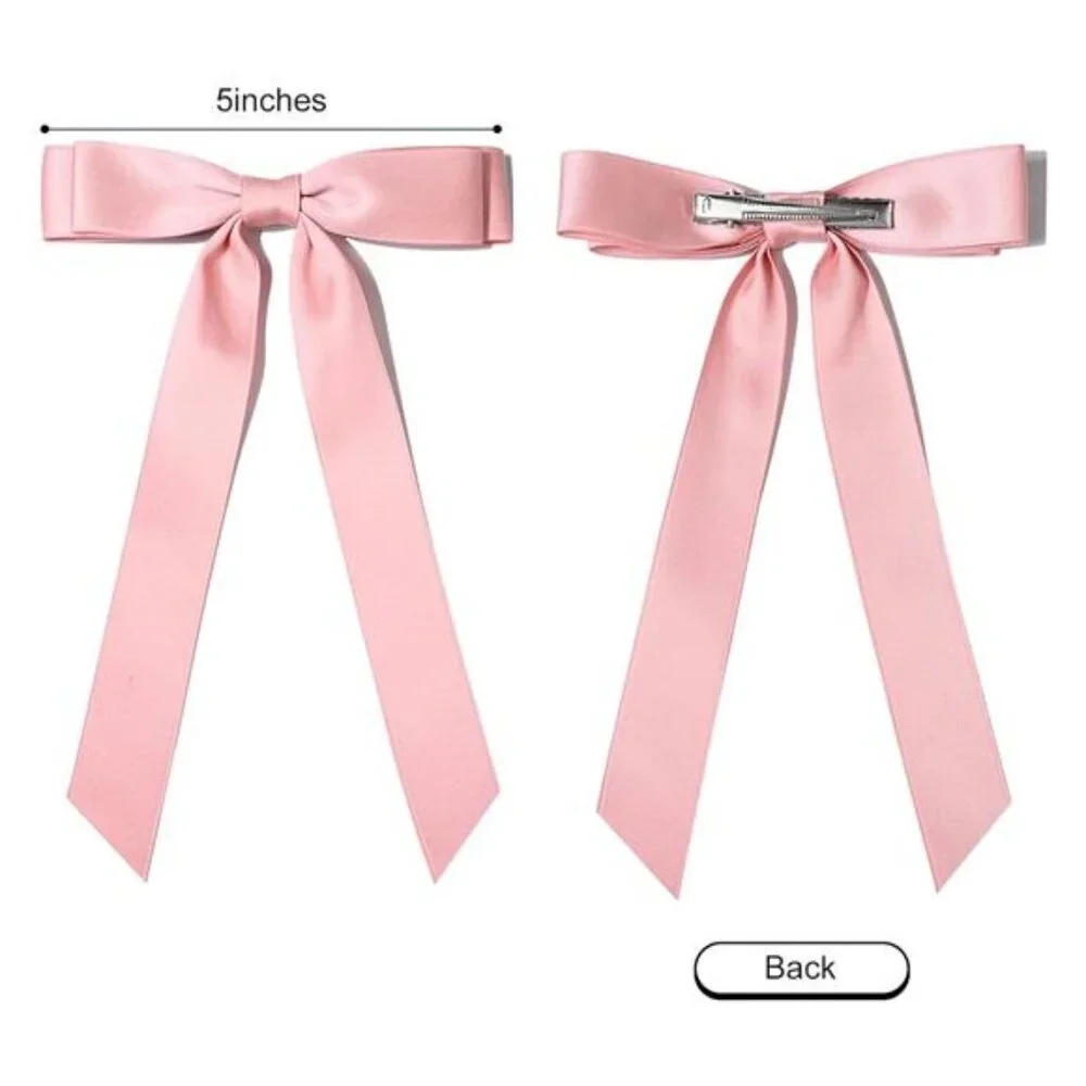 10PCS Silky Satin Hair‎ Bows Hair Clip Ribbon Accessories Ponytail for Girls